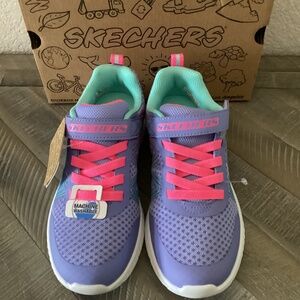 SKECHERS Little Girls Microspec Plus - Swirl Sweet Adjustable Strap Casu…